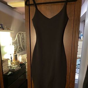 BLACK BODYCON MIDI DRESS